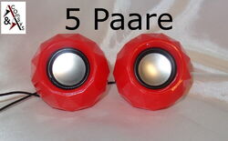 5x Kompakt Mini Stereo Paar Speaker 600W Lautsprecher USB PC Laptop MP3 MP4 Rot