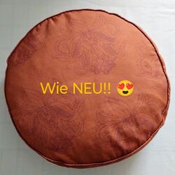 Wie NEU XXL Tchibo 65cm Yoga KISSEN Meditation rund Sitz Stütz Orange Kind Baby 