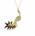 Goldene Halskette Pfau KLF0181 -Zertifiziertes 14K Gold-Ein Perfektes Geschenk