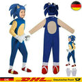 DE Kinder Jungen Sonic The Hedgehog Jumpsuit Cosplay Kostüm Party Karneval Gifts