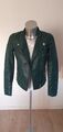 VERO MODA Damen Jacke Lederjacke Bikerjacke Lederimitat grün Gr. XS Top Zustand!