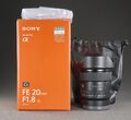 Sony FE 20mm f 1.8 G Weitwinkelobjektiv Sony E Mount Vollformat Sehr Gut OVP