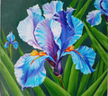 Iris Gemälde Original Kunst Blau Iris Blume Stillleben Floral Wandbild