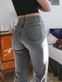 Topshop DAD Denim Jeans grau, Gr. S/W26/L34, Highwaist, Straight Leg