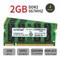 Für Crucial 8GB 4x 2GB 1GB DDR2 667MHz PC2-5300S 200Pin CL5 Laptop Speicher DE