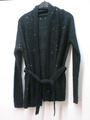 verschlusslose schwarze Strickjacke Gr. M