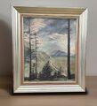 Ölgemälde Gemälde Landschaft signiert Öl 61x52 Cm Mit Ramen Vintage Holzrahmen