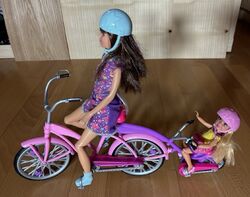 Barbie Family Fahrrad mit Anhänger, "Tandem"