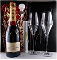 Moet & Chandon Brut Imperial Champagner + 2 Gläser + Flaschenverschluß Geschenk