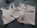 H&M Move Top Leggins Radler Beige Gr. S Set