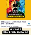 *Vorverkaufsrecht* 1-6 x Tickets Ed Sheeran (KATEGORIE 1) Stuttgart SA 28.06.25 