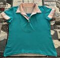 Damen T-shirt Poloshirt Gr XS/S Turquis Baumwolle made in Italy