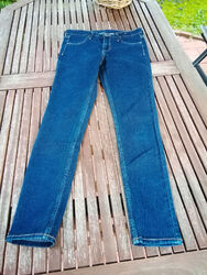 Baumwoll Skinny Jeans Hose Chino dunkel blau S 36/38 Röhrenhose 28/32