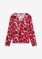 Komfortable Wickelbluse Gr. 44 Hibiskuspink Langarm-Bluse Shirt Tunika Neu*