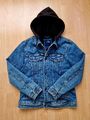 Hollister Jeans Jacke Jeansjacke m. Kapuze Sherpa Fell - Winter / Gr. L / blau