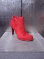 Neuwertige TAMARIS Stiefeletten Gr 40 korall rot orange High Heels Stiefel #1257