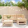 vidaXL 5-tlg. Garten-Lounge-Set mit Kissen Massivholz ASS