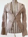 DAY Birger et Mikkelsen Strickjacke, Wolle, Nude, Florales Häkelmuster Gr. S