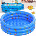 Aufblasbares Planschbecken Kinder Aufstellpool 3-Ring Baby-Schwimmbad 130x40cm