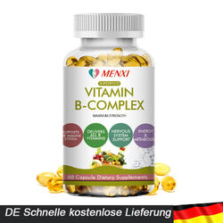 Vitamin B Komplex 60 Kapseln - Vitamine B6 B12 - Vegan - Immunsystem Stärken