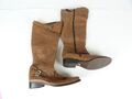 Esprit Damen Schuhe Stiefel Lederstiefel Echtleder Braun Boots Gr. 39 (18593)