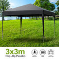 3x3M Pop Up Pavillon Faltpavillon Wasserdicht Gartenpavillon Partyzelt UV-Schutz