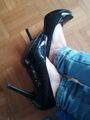 Buffalo Pumps High Heels Gr 37 schwarz pink lack gebraucht