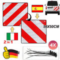 2 in 1 Warntafel Warnschild für hinten Spanien Italien 50x50cm Für Fahrradträger