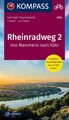 KOMPASS Fahrrad-Tourenkarte Rheinradweg 2, von Mannheim nach Köln 1:50.000