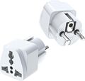 Reise Strom Stecker Adapter World EU to UK AU US 3pin Plug Stecker 2er Packung