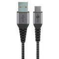 goobay USB 2.0 A/USB C Kabel 1,0 m schwarz, grau, 1 St.