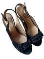 GABOR ★ Slingpumps mit Rüsche High Heels Nubukleder in schwarz ★ GR.38