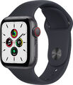 Apple Watch SE LTE 40mm Space Gray, Black Silicon Band, Hervorragend–Refurbished