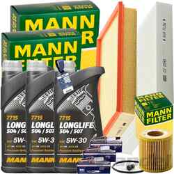 MANN INSPEKTIONSPAKET+3L MANNOL 504 5W-30 ÖL passend für VW POLO 9N SKODA FABIA