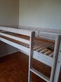 Kinder halbhohes Hochbett 90x200 cm weiss lasiert sehr guter Zustand