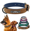 Hundehalsband mit Namen Gravur Weiches Leder Personalisiert S M L XL XXL