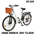 🔥26 Zoll E-Bike,City Pendeln E-Bike,Pedelec Elektrofahrrad Damen/Herren 250 W