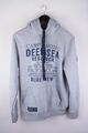 Camp David Herren Hoodie lässig grau Pullover Baumwollmischung Größe M