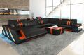 Wohnlandschaft Echtleder Mix Sofa Designersofa Luxus Couch APOLLONIA XXL LED