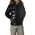 Giubbbotto Herren Winter Daunenjacke mit Kapuze IN Pelz Jacke Veque