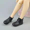 Schwarze Schuhe für Barbiepuppe Mode kurze Stiefel für Blythe 1/6 Puppen Zubehör