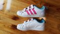 Adidas Sneakers 32 weiß pink Klettverschluss 