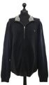 GANT Herren Cardigan Strickjacke 3XL grau antrazit Zip Stehkragen Baumwolle