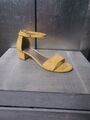 Edle TAMARIS Sandalen Gr 39 gelb Sandaletten Wildlederoptik Absatz Schuhe #1557