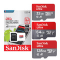 SanDisk ULTRA micro SD Karte 32GB 64GB 128GB A1 U1 Class 10 Speicherkarte Memory