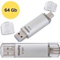 HAMA 64GB Speicherstick USB-Stick 3.0 & USB 3.1-Type-C für Handy, Tablet, PC