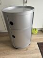 Kartell Componibili Container rund silber 2 Designklassiker D 42 cm Rollen