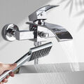 Badewannenarmatur Wasserfall Duschset Wasserhahn Mischbatterie mit Handbrasue