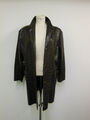 Vintage Damen Lange Jacke Mantel Aligator Kroko Muster Lederoptik Braun Gr 44/46