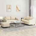 Sofagarnitur Kissen Sessel Sofa Couch Designsofa 3-tlg. Hellgelb Stoff vidaXL